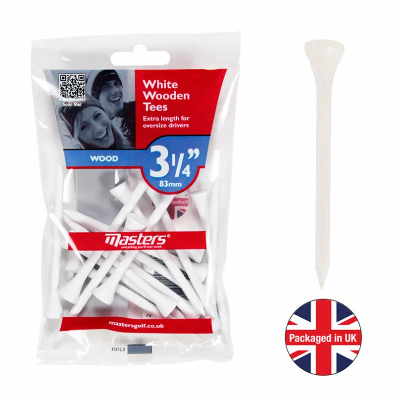 Null MastersGolf Masters Golf White Wooden Tees 3 Null MastersGolf Masters Golf White Wooden Tees