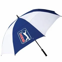 Null PGA Tour Mens White And Blue Lightweight Double Canopy Umbrella