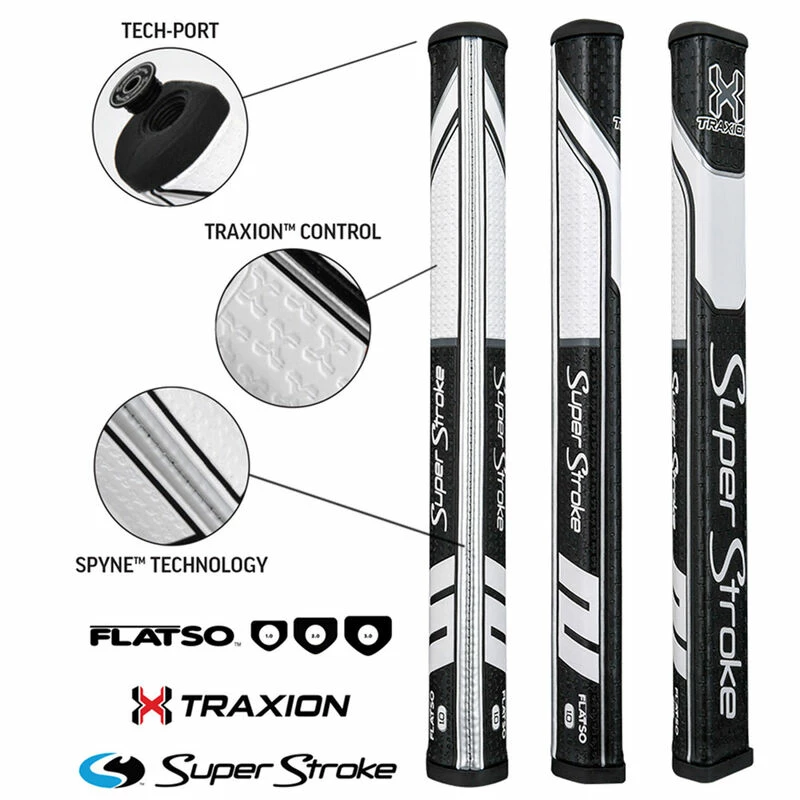 Null SuperStroke Black And White Stylish Traxion Flatso 3.0 Golf Putter Grip 4 Null SuperStroke Black And White Stylish Traxion Flatso 3.0 Golf Putter Grip - Image 2
