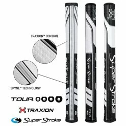 Null SuperStroke Black And White Traxion Tour Ultra Slim 1.0 Golf Putter Grip