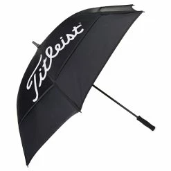 Null Titleist Mens Black And White Long Lasting Players Double Canopy 68" Golf Umbrella
