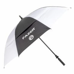 Null Fazer Black And White Logo Print Dual Canopy Golf Umbrella