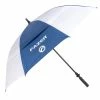 Null Fazer White And Navy Blue Colour Block Logo Print Dual Canopy Golf Umbrella