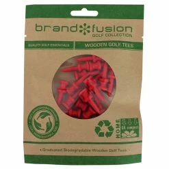 Null BrandFusion Red Graduated Biodegradable Wooden Golf Tees