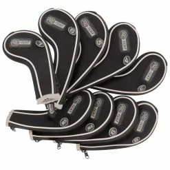 Null PRO TEKT Pro-Tekt Silver And Black Graphite Golf Zip Iron Head Covers | American Golf
