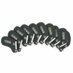 Null Pro-Tekt Silver And Black 10-Piece Velcro Golf Iron Head Cover Set