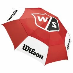 Null Wilson Staff White And Red Long Lasting Logo Print Tour Umbrella